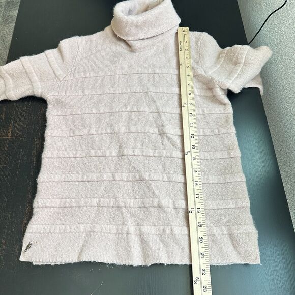 Lacoste Sweater Women 34 US Small Turtleneck Rabbit Wool Blend Knit Light Pink - Picture 8 of 9